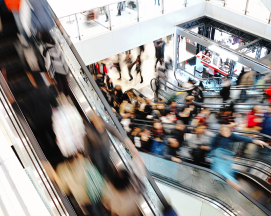 fast paced shopping centre consumers