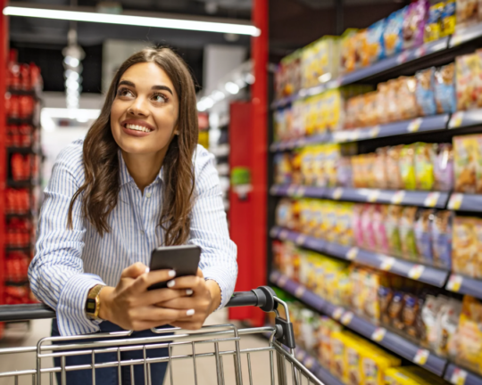 woman shopping in grocery store
