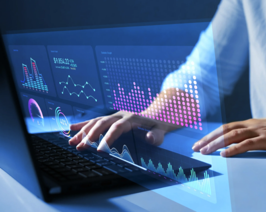 laptop finance graphs